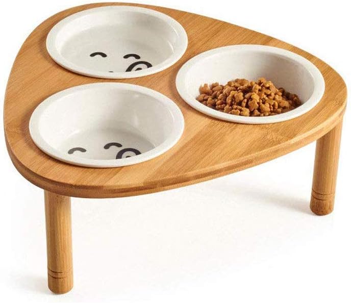 triple cat bowl stand