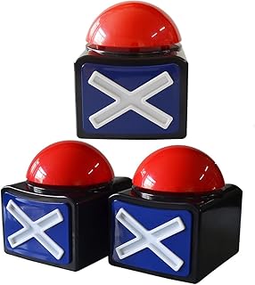 3Pack Buzzers for Game Show,Game Buzzers with Lights and Sound for Adults Kids Family Trivia Quiz Game Toy Answer Buzzer Alarm Button Box
