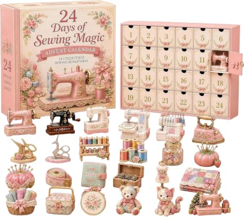 Calendario de Adviento de 24 días de costura, M/agic, regalo de