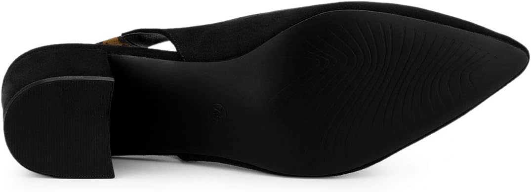 Allegra K Women's Pointed Toe Block Heel Pumps Slingback Heels - Image 6