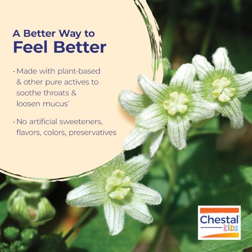 Image of Boiron Chestal Kids Pellets for Cough and Mucus Relief, Nasal or Chest Congestion, and Sore Throat Relief - 2 Count (160 Pellets)