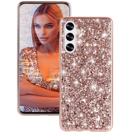 Coque Samsung A16 5G antichoc hybride mate à paillettes or rose