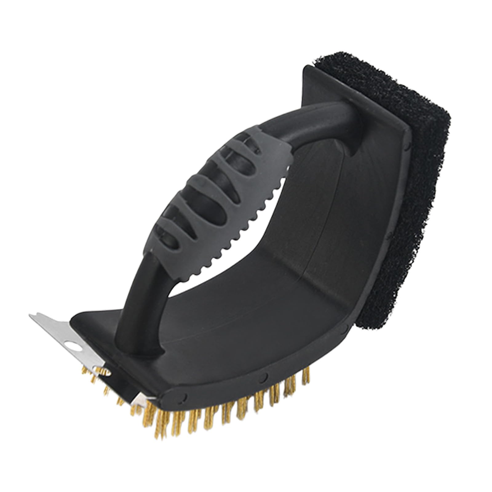 Limtula Black Right Angled Grill Brush With Scrapers And Wire Bristles Barbecue Maintenance Tool