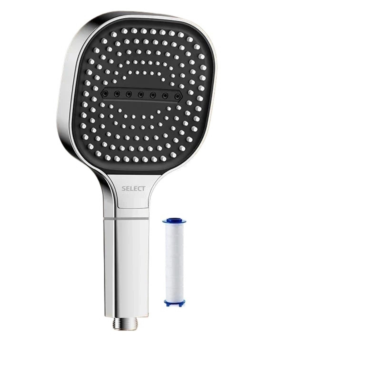 Shower Head ShowerHead 13.0cm Large Panel 3 Modes Adjustable Shower Head High Pressure Massage Filter Element HomeBathroom Accessories for Adults(Silver Shower)