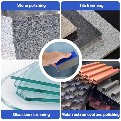 4 Pcs Bloques de Lijado, Almohadillas para Pulir a Mano de Diamante, Almohadillas de Pulido Manual de Diamante para Baldosas Porcelana Hormigón Piedra Mármol Granito Cerámica, 60# 100# 200# 400# - imagen 7