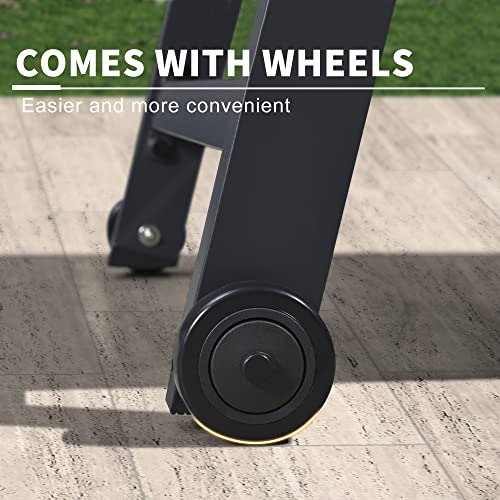 Purple Leaf Outdoor Chaise Lounge 2 Pieces Aluminum Patio Lounge Chair With Side Table And Wheels All Weather Outdoor Reclining Chair For Patio Pool Beach Sunbathing Chair, Light Grey #TOP6