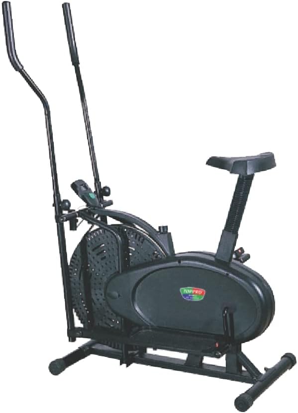 Toppro Fitness Orbitrek Bike| Elliptical Cross Trainer Upright Bike For Home Gym Equipment, 5 In 1 Dual Motion German Design, Taiwan Certified (Black)