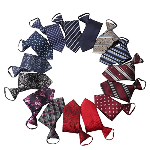 Image of Mens Ties, Mens Zipper Ties Neckties for Men, Silky Zip Up Ties, Men's Pretied Ties Set