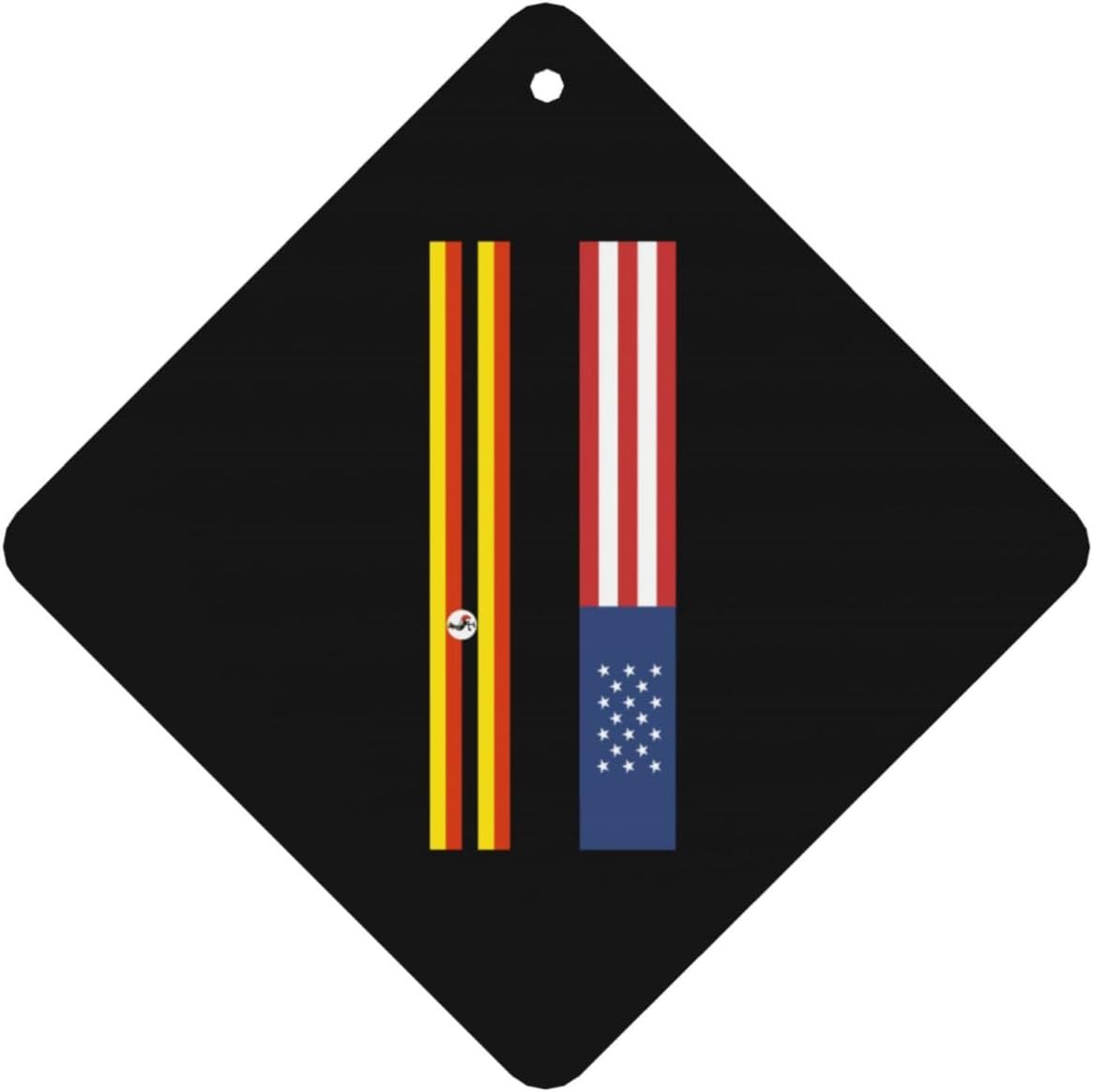 100 PCS Uganda Ugandan United States Flag Car Air Fresheners Cards Set, Multi-Pack Scented Cards, Long-Lasting Auto Fragrance Cards for Vehicle, Home & Office Square