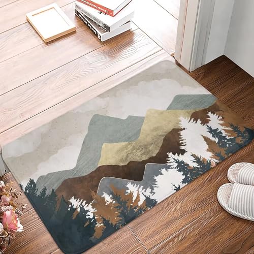 Alfombra para dormitorio y recibidor con estampado de bosque 2