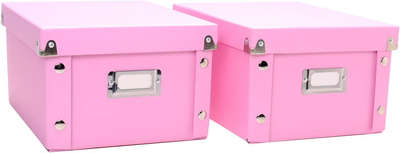 Snap-N-Store Kids Storage Box, Small, 9.25 x 5.63 x 8.13 Inches, Pink/Rainbow, 2 Pack, SNS02426
