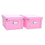 Snap-N-Store Kids Storage Box, Small, 9.25 x 5.63 x 8.13 Inches, Pink/Rainbow, 2 Pack, SNS02426
