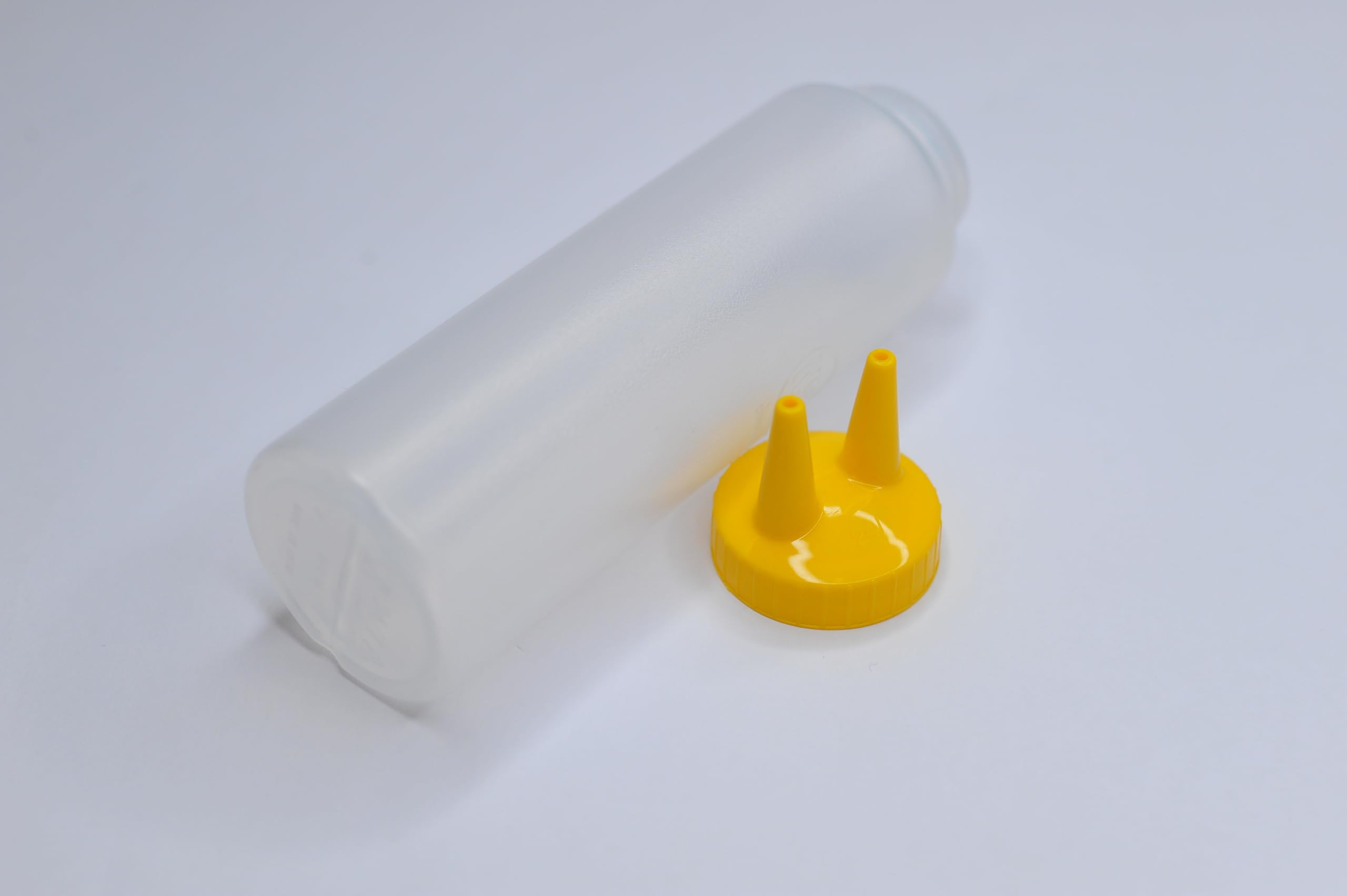 Twenty Four 7, Double Tip Yellow Plastic Bottle Cap for 12 oz Squeeze Bottle, Squeeze Bottle not included