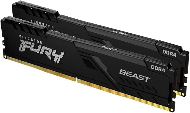 Kingston FURY Beast 64 GB (2 x 32 GB) 3200 MHz DDR4 CL16 Desktop Memory Kit of 2 KF432C16BBK2/64