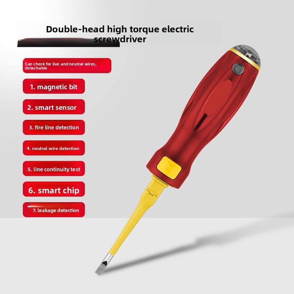 Inteligentny tester napięcia z technologią indukcyjną, narzędzie 2 w 1 do wykrywania pęknięć kabli i napięcia dla elektryków, wytrzymała obudowa ABS, kompaktowa konstrukcja z magnetykiem