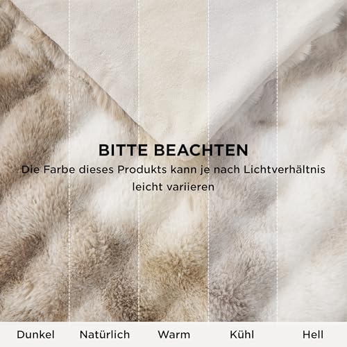 BEDSURE Bubble Decke - Kuscheldecke Flauschig, Dicke und Warme Sofadecke Für Den Winter, Kunstfelldecke, Plüsch Blanket Für Couch und Bett, Wolldecke Überwurf für Zimmer Deko, Beige, 130 X 170 cm