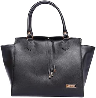 Bassira Black Italian Leather Handbag, Handbags for women, Satchel Tote Shoulder Bag, tote bag, leather purses and handbags