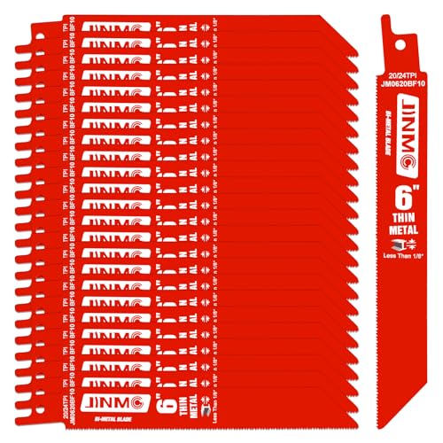 25 Pack 6 Inch 20/24TPI Reciprocating Saw Blades for Diablo Sawzall Blades