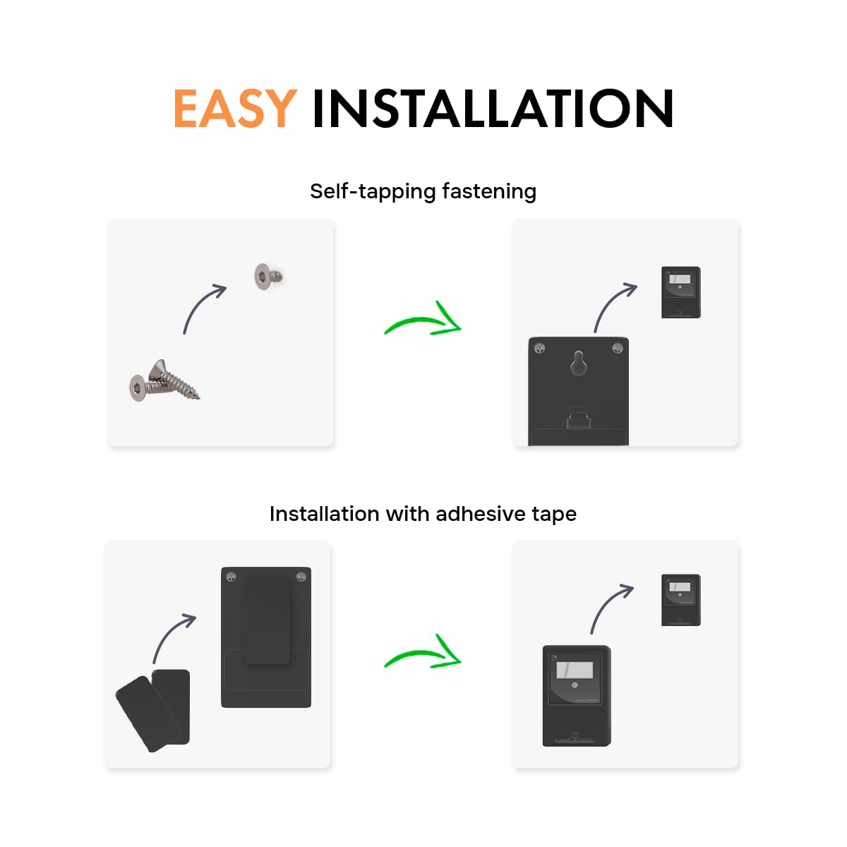 Smart Counter IR, Contatore di Persone Wireless a Infrarossi, Contapassi per Porte Protetto da Reset Non Autorizzato, Contatore di Traffico che Conta Automaticamente e Mostra i Dati su Display, Nero