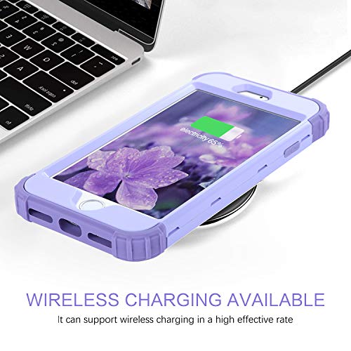 BENTOBEN for iPhone SE 2022 Case and iPhone SE 2020 Case, Heavy Duty 3 in 1 Full Body Rugged Shockproof Hybrid Hard PC Soft Rubber Case for iPhone SE 3rd/2nd Gen, Light Purple/Lavender by BENTOBEN - Used condition - Image 6