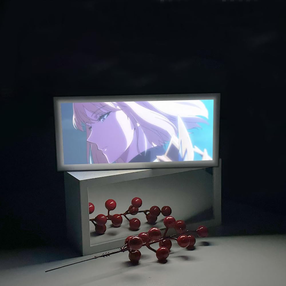 Zhongkaihua Sung Jin Woo Anime Night Light Box Mirror Light Painting Table Lamp Bedroom Desktop Decoration Anime Ornaments Gift for Fans