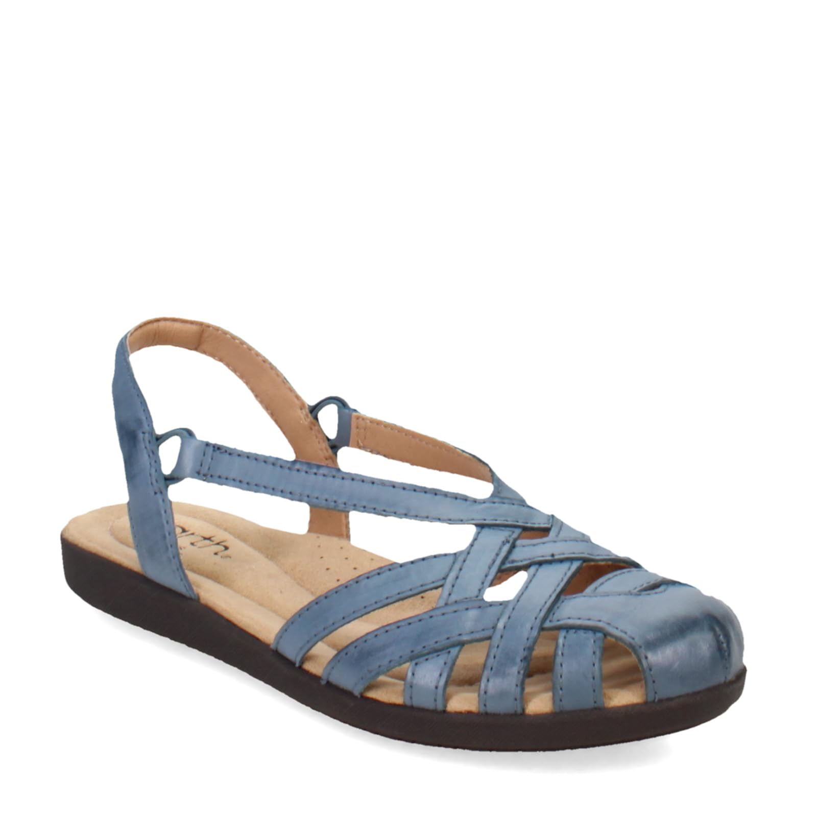 Earth Origins Womens Nellie Leather Closed Toe Casual Slingback Sandals