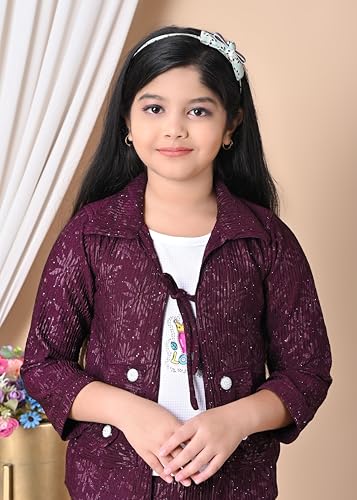 Image of Girls Sparkly Corduroy Co-ord Set, Jacket and Pants, Outfit, Formal Occasion Dress