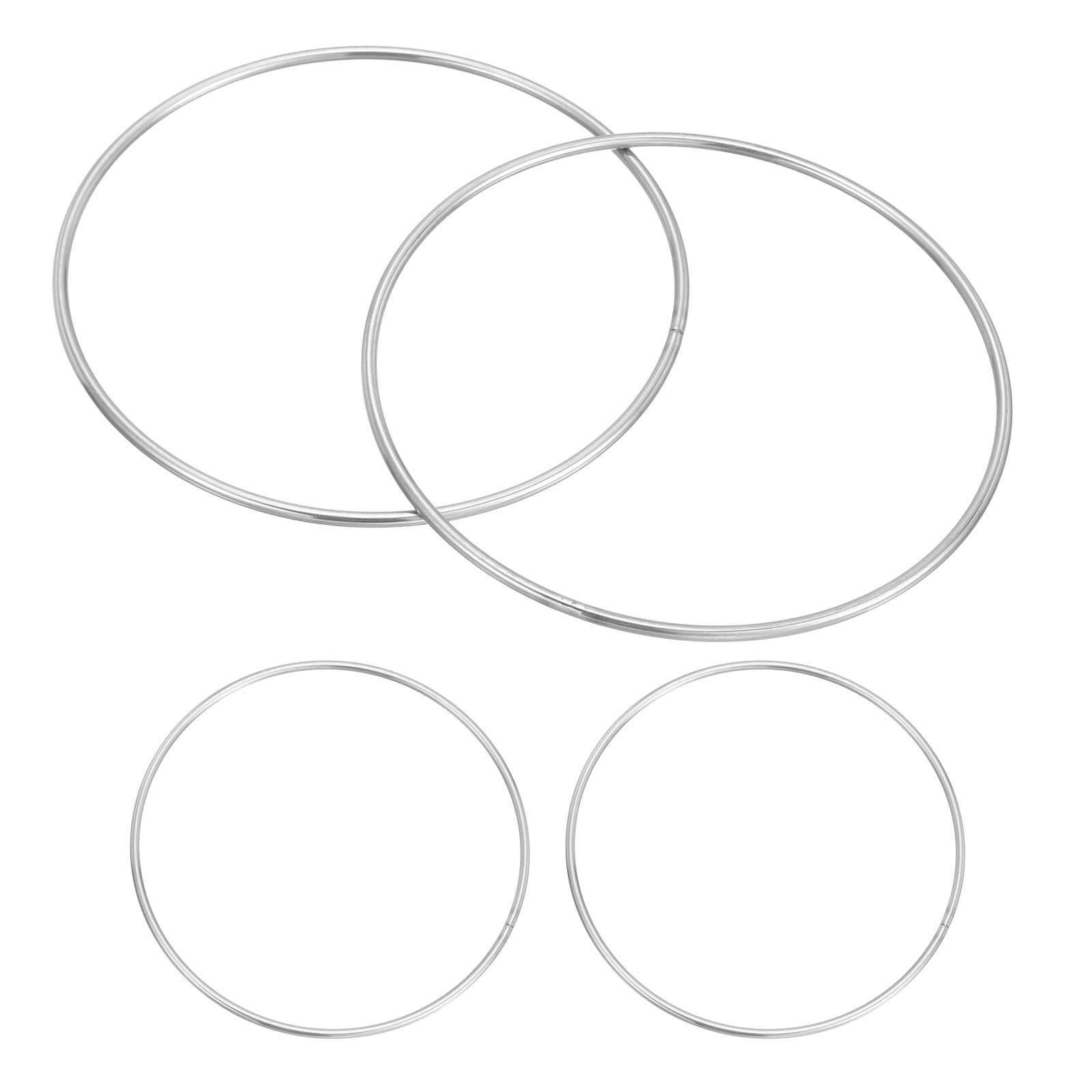 PATIKIL Metal O Rings, (120mmOD, 114mmID, 3mmThick)(4Pcs), 304 Stainless Steel Heavy Duty Round Ring Buckles, Suit for Macrame/DIY Craft/Hardware/Keychain/Belt/Dog Leash