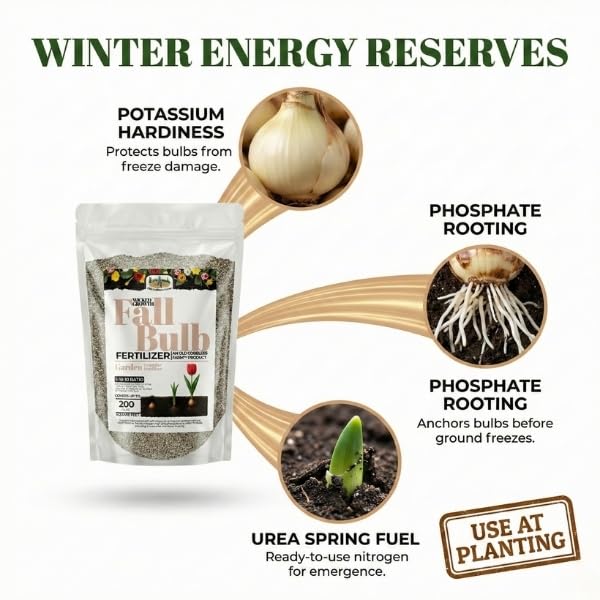 Old Cobblers Farm™ Wicked Growth Fall Bulb Fertilizer – Flowering Bulb Plant Food for Tulips, Daffodils, Hyacinths & for Stronger Roots, Bigger Blooms, Cold-Weather Formula (5/10/15/20 lbs) (5 lbs)