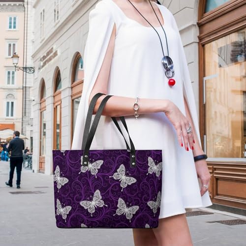 Bolso Tote de cuero ligero unisex elegante miniatura 2