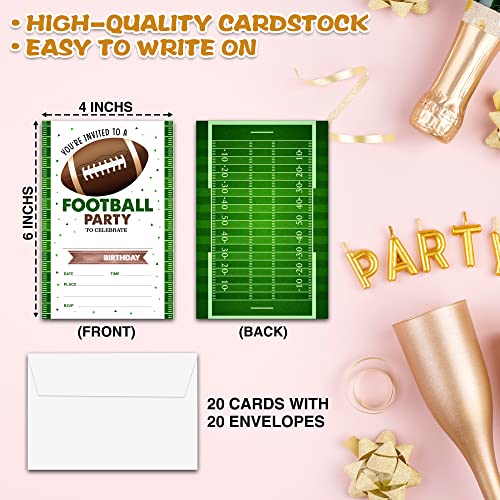 Chuxvon Birthday Party Invitations, Football Birthday Invitations, Double-Sided Fill In Birthday Invites, Birthday Party Favors Decorations Supplies, 20 Cards With 20 Envelopes(Invite-A15) #TOP1