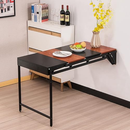 ZHANGGL Mesa Plegable Murphy - Mesa de Comedor y Mesa de Trabajo Plegable de Pared con alas abatibles Que Ahorra Espacio. Escritorio y Estante Multifuncional. Mesa Plegable para