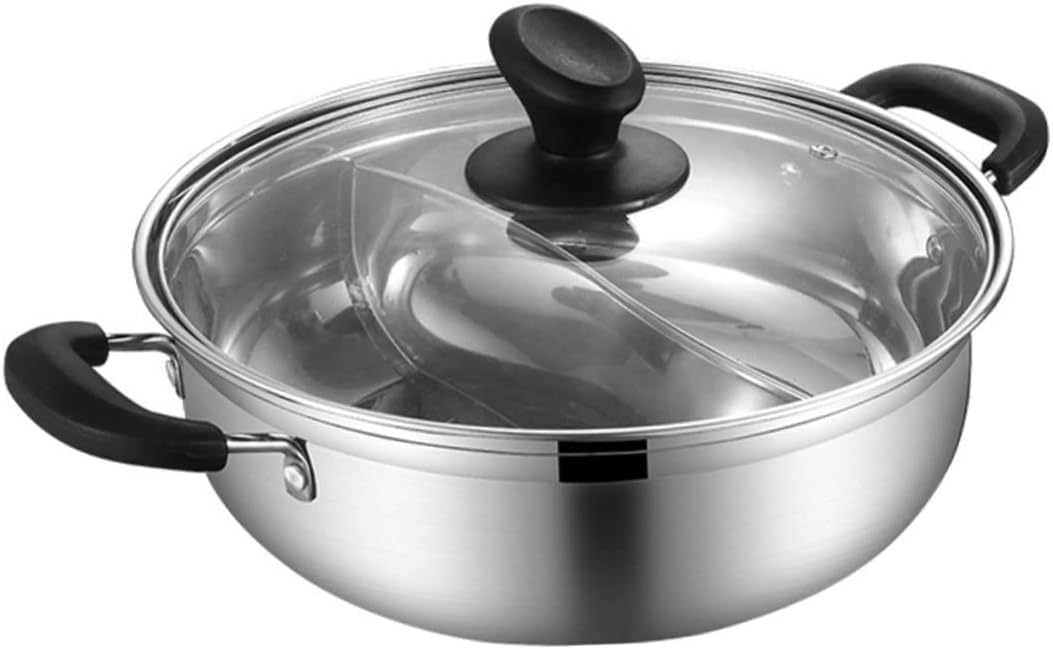 1Pc Dual Hot Pot Induction Cooker Container for Two Flavor Cooking Scalding Handle for Gatherings and Parties