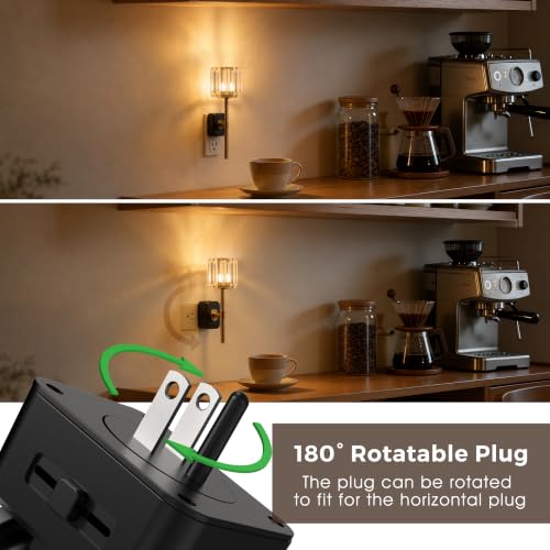 Image of L LOHAS LED Night Lights Plug into Wall,Crystal Acrylic Cylinder Nightlight