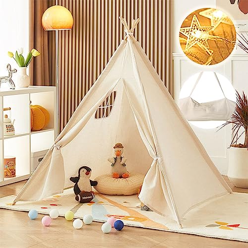 PATPAT® Foldable Tent House for Kids, Kids Tent House for Girls with Lights & Storage Bag, Portable Teepee Tent House for Boys, Play House for Kids Ideal Gift, Doll House for Girls Baby Tent House
