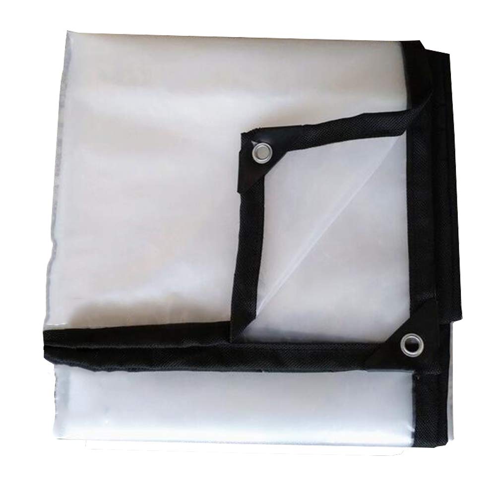 GJZQDKX Waterproof Transparent Poly Tarp Cover 6x9ft Heavy-Duty Tarpaulin with Reinforced Grommets Tear-Resistant and Washable Canvas for Outdoor Use