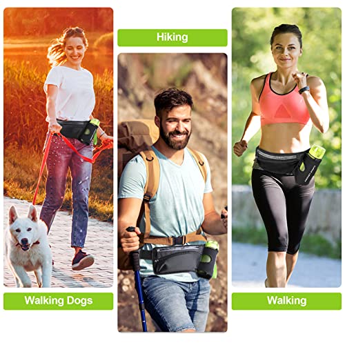 Laufgürtel für Handy,Bauchtasche Damen Herren,Zubehör, Gürteltasche mit Getränkehalter,Verstellbarer Gurt Sports Trinkgürtel für Joggen,laufgurt joggen Running Belt bis zu 7 Zoll