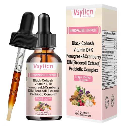 Cortisol Reducing Supplement for Weight Loss | Cortisol Cleanse Menopause & Perimenopause Support | Ashwagandha Black Cohosh Probiotic & Vitamin D & K - Cortisol Detox & Hormone Balance 60ml