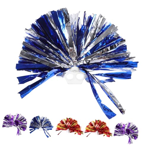 KICHOUSE Cheerleading Pom Poms 6pcs Hand-cranked Flowers Reusable Props for Cheerleading Supplies