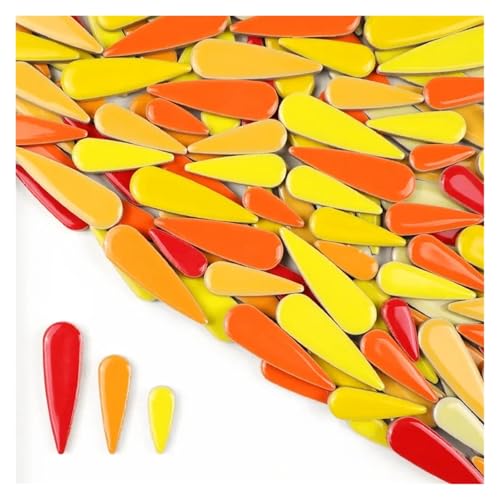 100g Water Droplet Ceramic Tiles DIY Porcelain Mosaic Tile Raindrops Shape 66(Sun Mix)