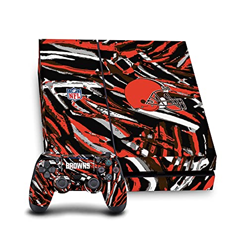 Idée cadeau gamer skin vinyle NFL Cleveland Browns pour habiller la console PS4 et la manette