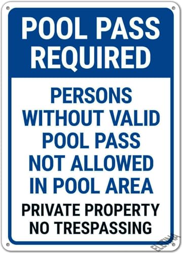 Eletina 45412 Pool-Sicherheitsschild Metall 20,3x30,5 cm