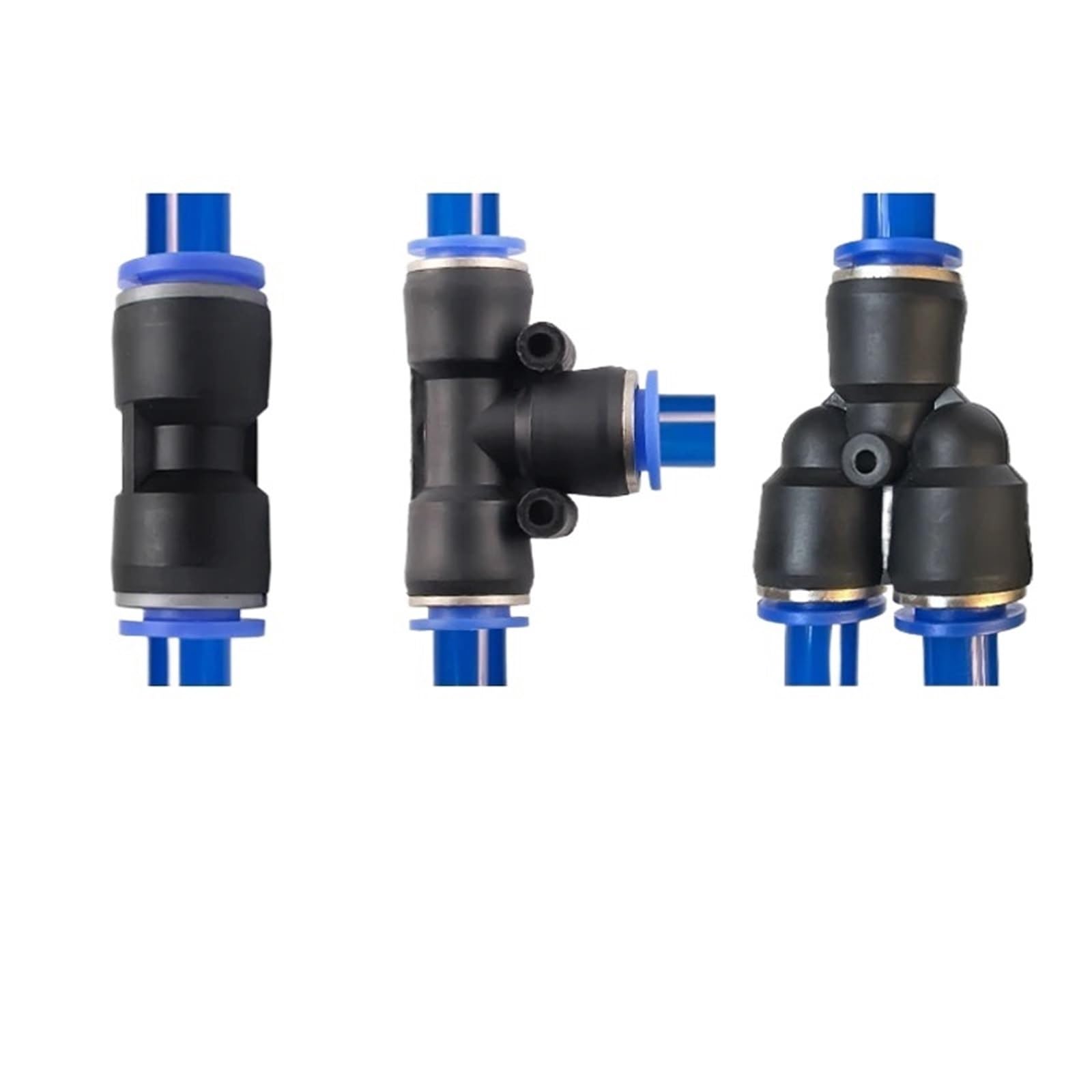Kit di raccordi pneumatici in plastica per collegare tubi dell'aria, raccordi rapidi da 4-12 mm, 100 pezzi