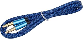 كابل صوت AUX بطول 1 متر مع مقبس 3.5 مم – مقاوم للتمدد والانحناء