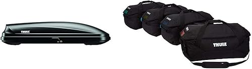 Thule Pulse Rooftop - Caja de carga grande y Thule Gopack (4 unidades), color negro
