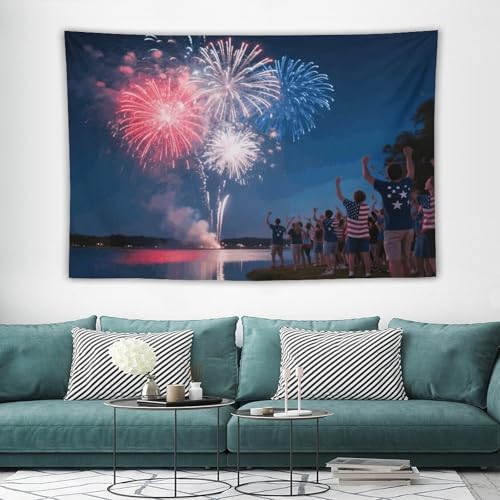 Grande tapisserie feux d'artifice pour chambre au style vintage