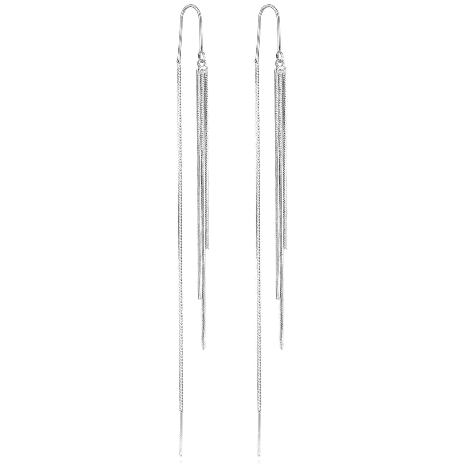 Zylsic Sterling Silver Chain Dangle Earrings Trendy Long Tassel Earrings for Women Girls Gifts