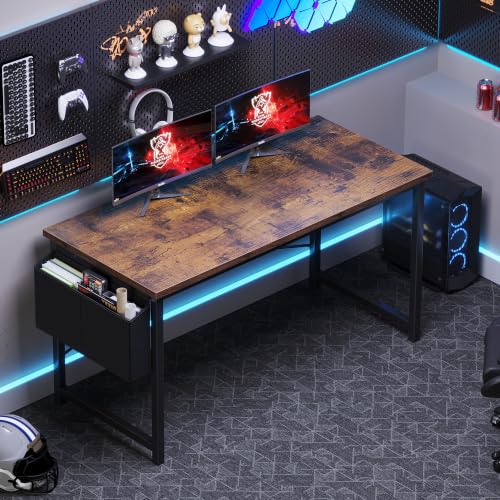 Image of OLIXIS Computer Desk, 55 Inch Gaming Desks for Home Office Small Spaces