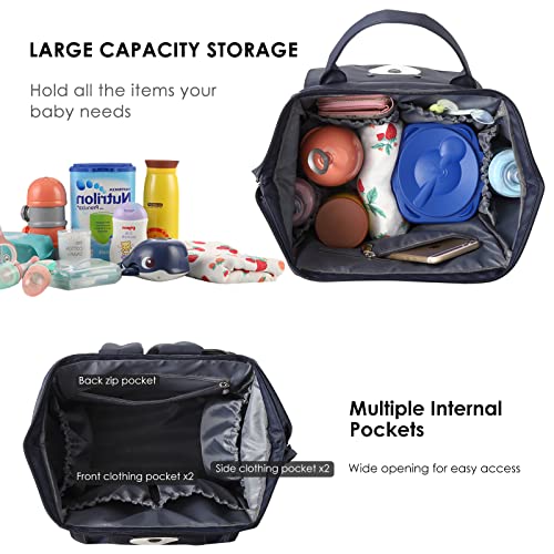 SONARIN Stylish Large Capacity Baby Changing Bag Backpack,Multifunctional Waterproof Travel Diaper Bag Nappy Changing Bag with Changing Mat & Stroller Straps for Mom & Dad(Green) - Image 3