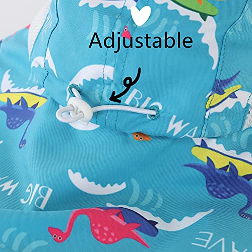 Vimfashi Baby Boys Outdoor Wide Brim Sun Protection Uv Hat With Windproof Chin-Strap Dinosaur 6-12M #TOP3